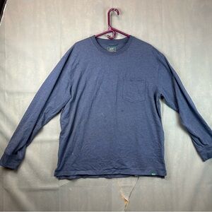 Woolrich Men's Blue Crew Neck Long Sleeve Cotton polyester Shirt ~ Size Large